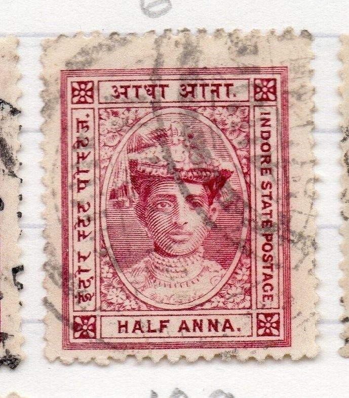 Indore Indian States 1904-20 Early Issue Fine Used 1/2a. 207668