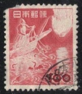 STAMP-S 1c FILLER, JAPAN 1953 100y #584 CORMORANT FISHING