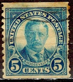 U.S.A.; 1924; Sc. # 602; O/Used  Perf. 10 Vert. Single Stamp
