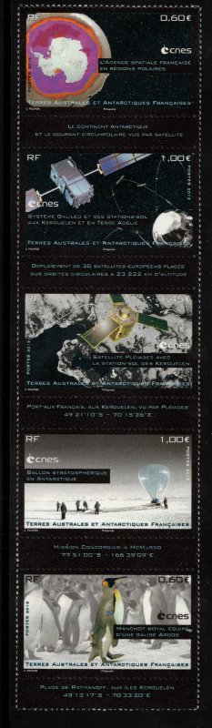 FRENCH ANTARCTIC 2012 Space Studies Center; Scott 468, Yvert 632-36; MNH