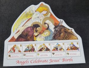 Cayman Islands Angels Celebrate Jesus Birth 2002 Christmas (ms MNH *odd *unusual