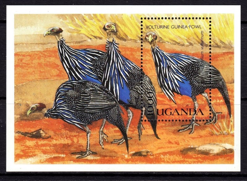 Uganda 1990 Volturine Guinea-Fowl Mint MNH Miniature Sheet SC 807