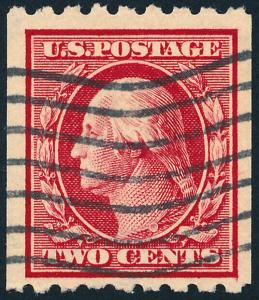 US 391 2¢ 1910 George Washington Perf 8½ Flat Plate Vertical Coil F-VF Used
