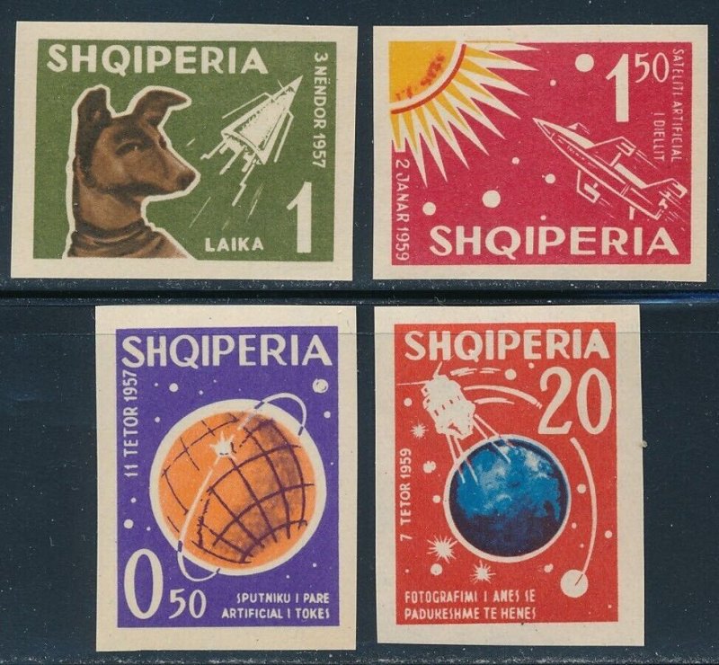 Albania - Space Dog and Sputnik Set Imperf MNH  (1961) $65 