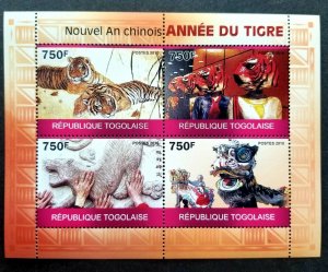 Togo Year Of The Tiger 2010 Chinese Painting Lunar Costumes Lion Dance (ms) MNH