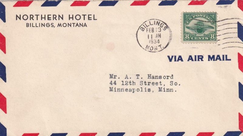 1934, Last Air Mail Flt. out of Billings, MT, Signed by Pilot (41006)