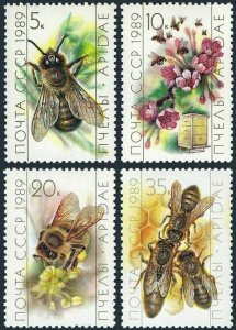 Russia 5771-5774 MNH MINT Michel 5950-5953 SET Honeybees Flowers 1989