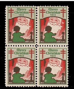 1923 Red Cross Christmas Seals Block of 4 - I Combine S/H