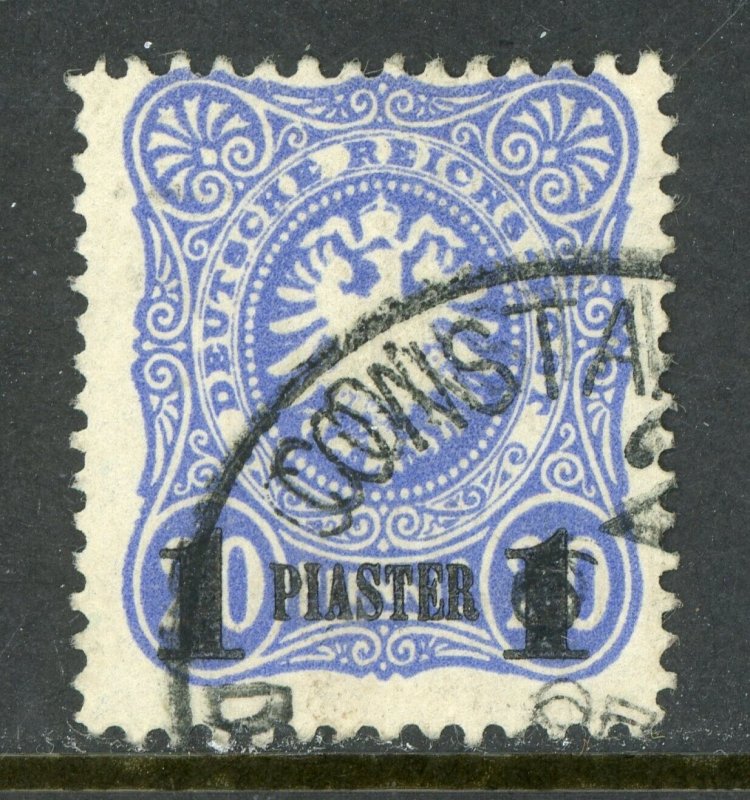 Germany 1884 Offices in Turkey 1 Piaster /2pf Ultra Black OP  Scott # 3 VFU E269