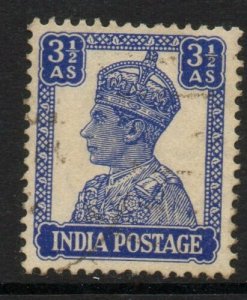 INDIA SG272 1943 3½a BRIGHT BLUE USED 