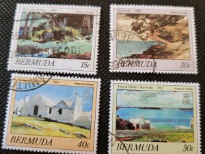 Bermuda , 1987, set of 4 Winslow paintings, #514-17,SCV$2.95