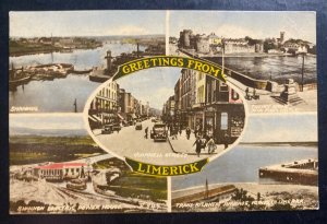 1953 Limerick Ireland Souvenir Picture Postcard Cover To Canada Greetings