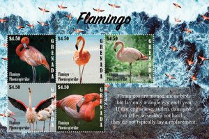 2020/11- GRENADA - FLAMINGO      5V complet set    MNH ** T