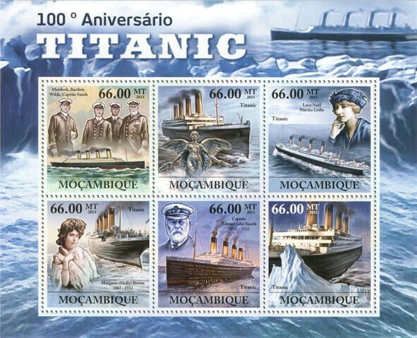 Titanic Stamps Mozambique 2011 MNH Ships 100th Anniv Nautical 6v M/S