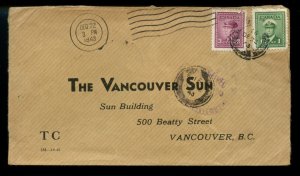 ?2 types BLACKOUT machine 3x cancel on cover 1943 War Issue  Canada