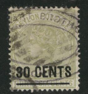 Ceylon Scott 128 Used surcharged Victoria from 1885-87 set