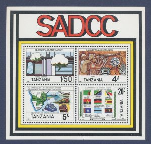 TANZANIA - Scott 257a - MNH S/S - SADCC, mining, map, flags - 1985