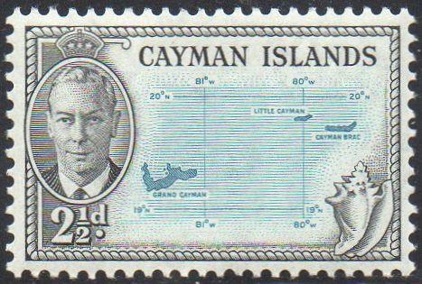 Cayman Islands 1950	2½d Map MH