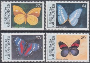 GRENADA GRENADINES Sc # 1273-5,84 MNH INCPL SET of 4 - PART SET, BUTTERFLIES