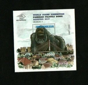 Indonesia Indonesie STAMP 2017 S/SH 4/5** / MNH GORILLA EXHIBITION SHEET#2.000