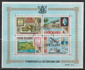 1967 Cook Islands - Sc 198a - used VF - 1 SS - 75th anniversary of stamps