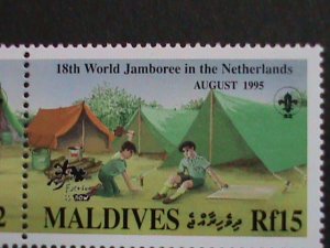 ​MALDIVES-1995-SC#2081-18TH ANNIV:-WORLD SCOUT JAMBOREE-NETHERLANDS MNH SET