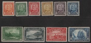 Canada Sc#149-158 M/H/F-VF, #150 NH, part set missing #159 CV. $443