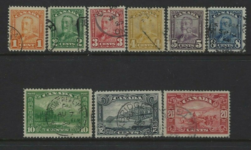 CANADA - #149-#159 - KING GEORGE V SCROLL ISSUE USED SET #158 BLUENOSE