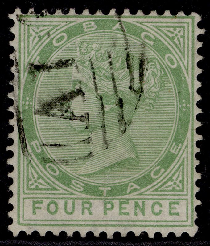 TOBAGO QV SG10, 4d yellow-green, FINE USED. Cat £45.