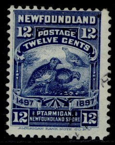 Canada - Newfoundlands QV SG74, 12c Dark Blue, Finely Used. cat-