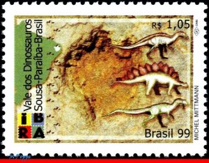 2709 BRAZIL 1999 DINOSAURS, PREHISTORIC ANIMALS, MAPS, MI# 2936 RHM C-2193, MNH