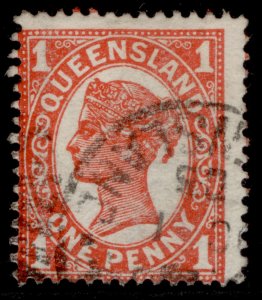 AUSTRALIA - Queensland EDVII SG288, 1d vermilion, FINE USED.