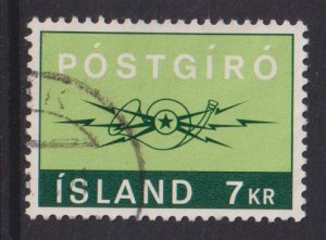 Iceland  #432  used  1971  postal checking service 7k