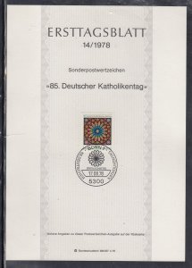 Ersttagsblatt 14/78 Scott 1278  -85th Catholics Congress