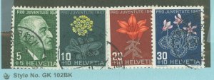 Switzerland #B166-69 Used Single (Complete Set) (Flora) (Flowers)