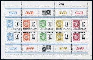 Uruguay C271,C298 sheets,MNH. Mi 993/1059. Rio de la Plata Stamp Show,1965-1966.