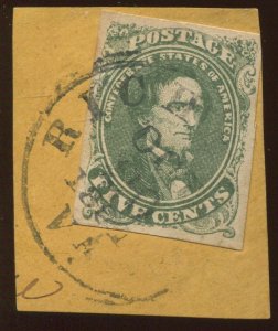 Confederate States 1 Used Stamp on Piece with OCT 1861 Richmond VA CCL BX5176