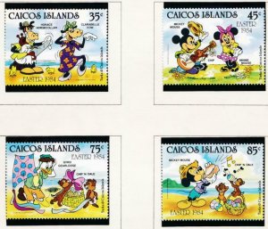 DISNEY CAICOS 42-45 MINT NH EASTER 1984