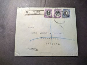 Registered Censored Chile Cover Santiago to Sheffield England