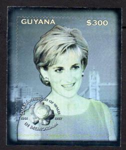 GUYANA 3336a MNH SCV $65.00 BIN $39.00 HOLOGRAM PRINCESS DIANA MEMORIAM