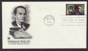 US 3444 Thomas Wolfe PCS U/A FDC