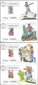 #3083-86 Folk Heroes Faircloth FDC Set