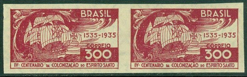 EDW1949SELL : BRAZIL 1935 Scott #412 Imperf pair. Very Fine, Mint Never Hinged.