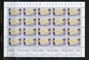 LIECHTENSTEIN SCOTT #969 LIBRA '92 SHEET  MINT NH