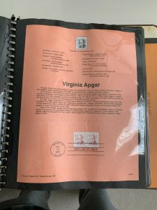 USPS Souvenir Page Scott , 1994 Virginia Apgar