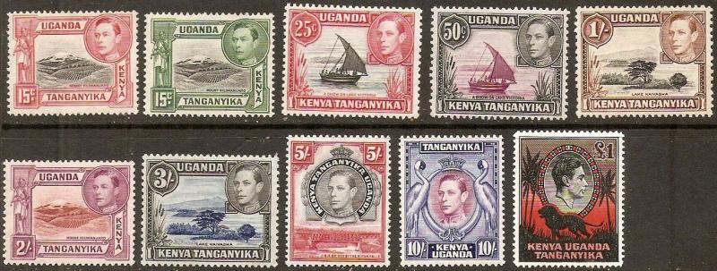 Kenya Uganda Tanganyika 1938-54 Scott 66-85 King George & various MH