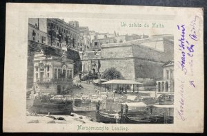 1912 Valletta Malta Real Picture Postcard Cover To  Jamnitz Moravia Marsamuscett