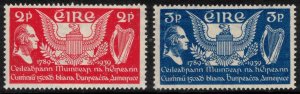 IRELAND 1939 US Constitution/ George Washington; Scott 103-04, SG 109-10; MNH