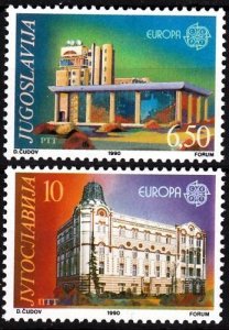 YUGOSLAVIA 1990 EUROPA: Post Offices, Architecture. Complete set, MNH