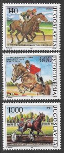 YUGOSLAVIA 1988 HORSE RACING Set Sc 1906-1908 MNH